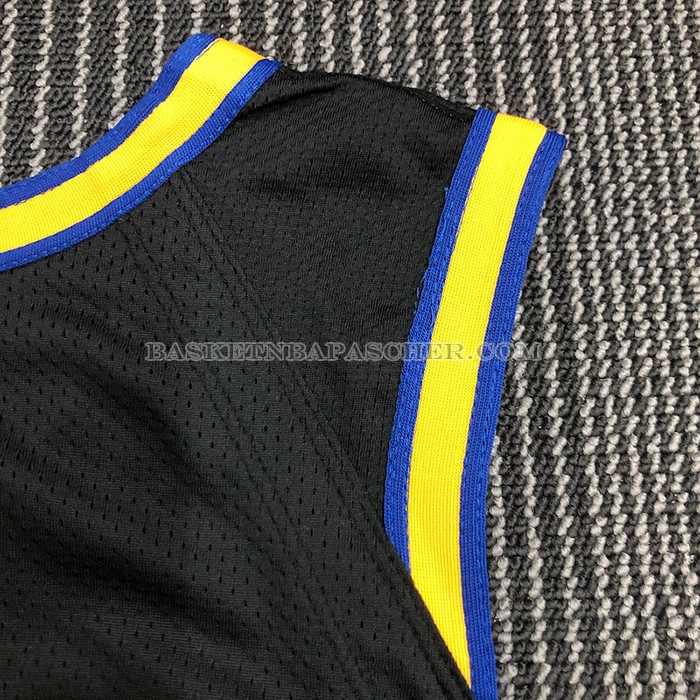 Maillot Golden State Warriors Stephen Curry NO 30 Ville 2021-22 Authentique Noir
